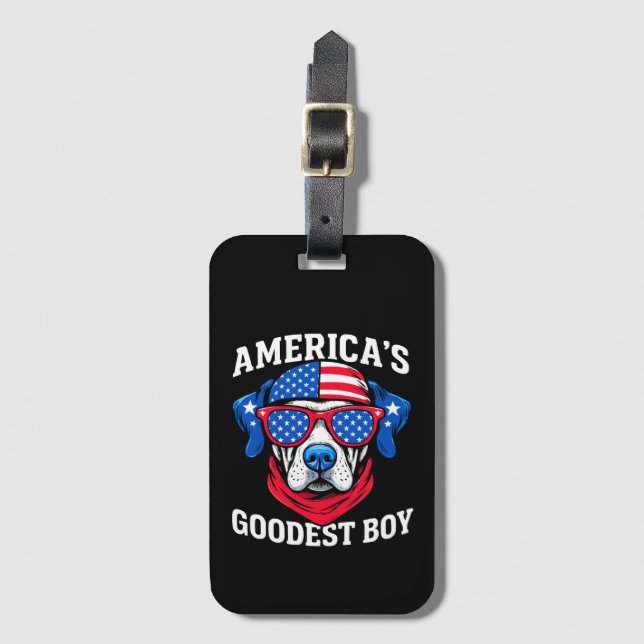 America’s Goodest Boy Dog Luggage Tag (Front Vertical)