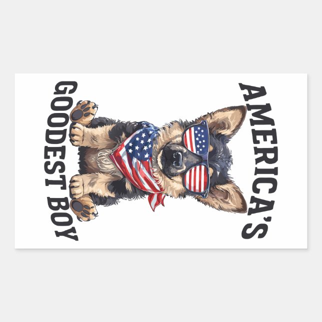 America’s Goodest Shepherd Rectangular Sticker (Front)