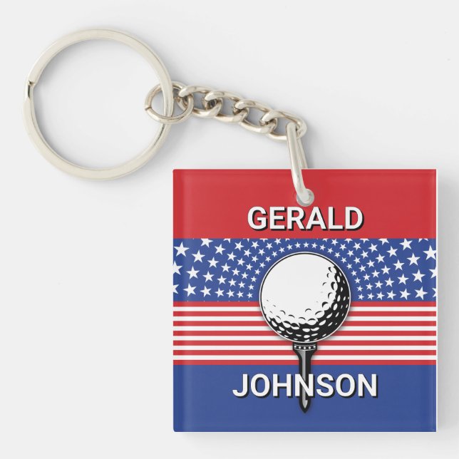 America’s Patriotic Golf Design Key Ring (Front)