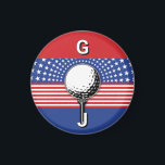 America’s Patriotic Golf Design Magnet<br><div class="desc">Americas Patriotic Golf Design by Edward Eksi,  Easy modification of TEXTS for your needs.</div>