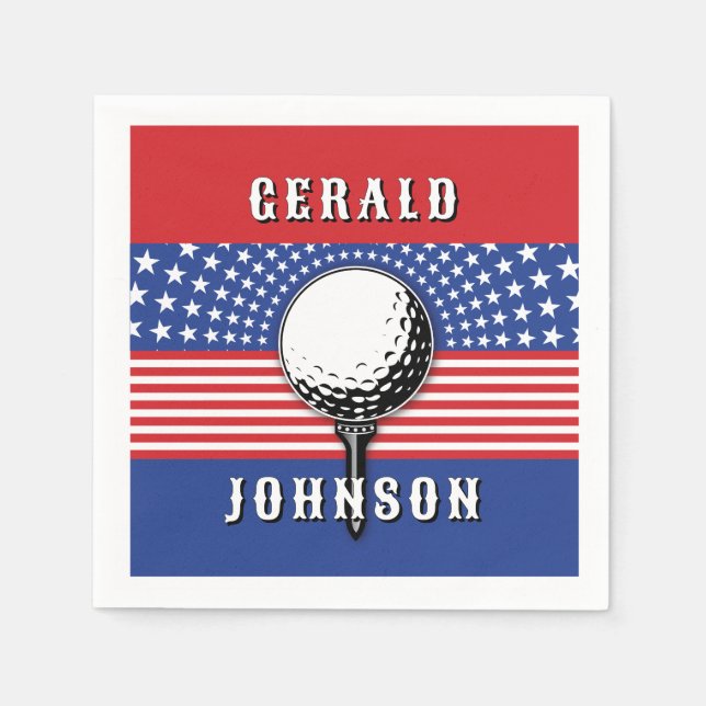 America’s Patriotic Golf Design Napkin (Front)
