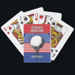 America’s Patriotic Golf Design Playing Cards<br><div class="desc">Americas Patriotic Golf Design by Edward Eksi,  Easy modification of TEXTS for your needs.</div>
