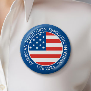 America Semiquincentennial 1776-2026 USA 250 Flag 6 Cm Round Badge