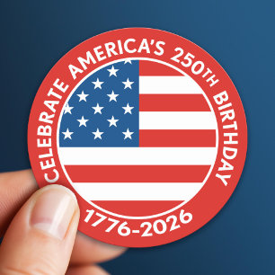 America Semiquincentennial 1776-2026 USA 250 Flag Classic Round Sticker