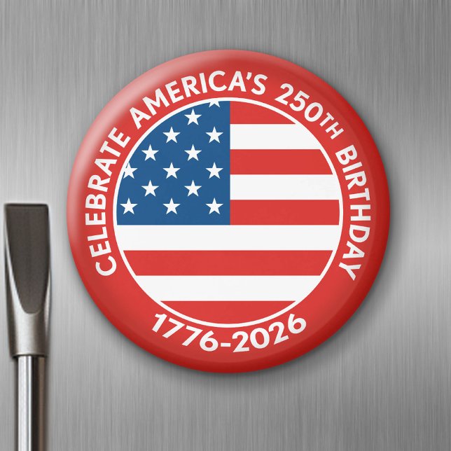 America Semiquincentennial 1776-2026 USA 250 Flag Magnet (USA 250 - Celebrate America - American Revolution 250 Magnet)