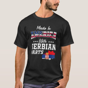 America Serbian Parts Serbia Map Usa Flag Ancestry T-Shirt