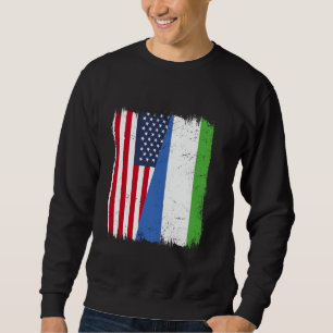 America Sierra Leone Half Flag American Sierra Leo Sweatshirt