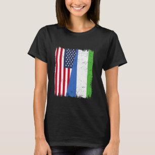 America Sierra Leone Half Flag American Sierra Leo T-Shirt