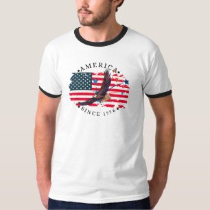 America Since 1776 Watercolor Flag/Eagle/S. Star 2 T-Shirt