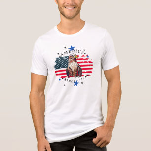 America since 1776 With Flag, Eagle & Stars Tri-Blend Shirt