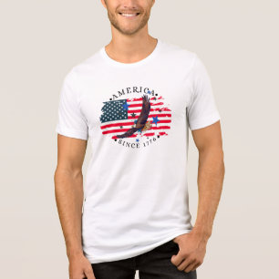 America Since 1776 With Flag/Soaring Eagle/Stars Tri-Blend Shirt