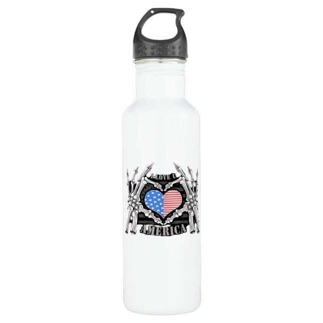 America Skeleton Hands 710 Ml Water Bottle (Front)