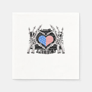 America Skeleton Hands Graphic Impression Napkin