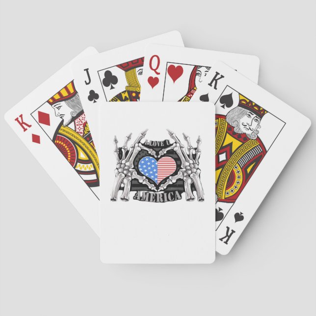 America Skeleton Hands Playing Cards (Back)