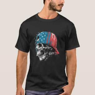 America Skeleton with Cap for Skulls Lovers T-Shirt