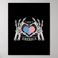 America Skull Skeleton Hand Artwork Editable Layer