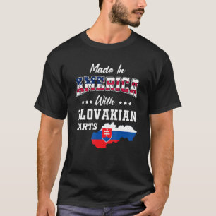 America Slovakian Parts Slovakia Map Usa Flag Root T-Shirt
