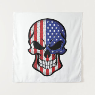 America Smiling Skull Flag Tapestry