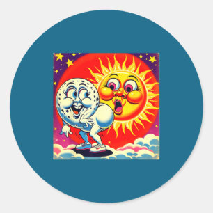 America Solar Eclipse 4 08 Classic Round Sticker