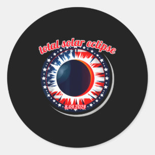 America solar eclipse texas 4.8.24 total solarAmer Classic Round Sticker