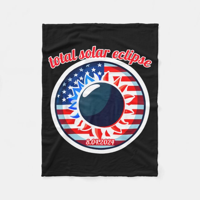 America solar eclipse texas 4.8.24 total solarAmer Fleece Blanket (Front)
