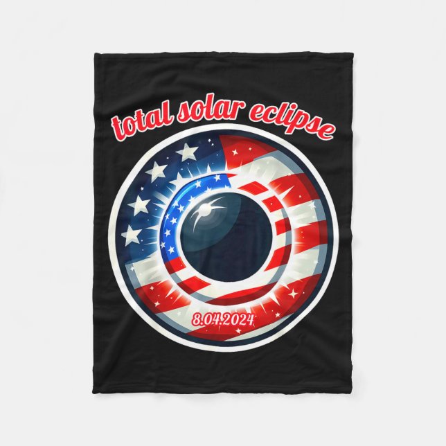 America solar eclipse texas 4.8.24 total solarAmer Fleece Blanket (Front)