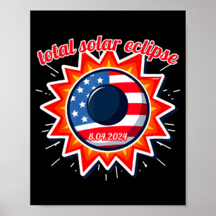 America solar eclipse texas 4.8.24 total solarAmer Poster