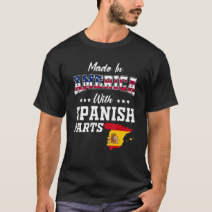 America Spanish Parts Spain Map USA Flag Ancestry T-Shirt