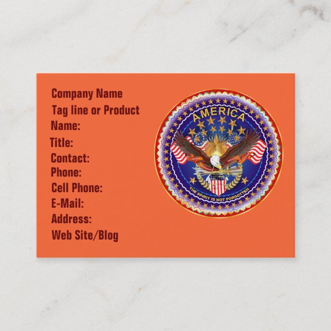 America Spirit Business Card Horz.Please See Notes (Front)