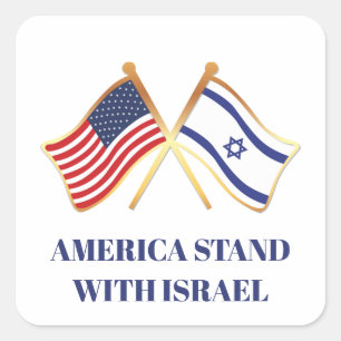 America Stand With Israel Freedom Flag Square Sticker