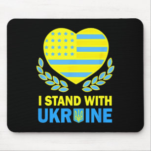 America Stand With Ukraine Shirt Ukrainian Usa Fla Mouse Pad