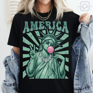 America Statue of Liberty Bubble Gum Patriotic USA T-Shirt