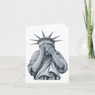 America Statue Of Liberty Cry Funny Meme Men Women Card