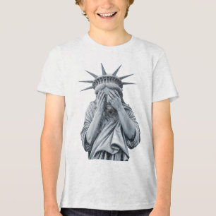 America Statue Of Liberty Cry Funny Meme Men Women Tri-Blend Shirt