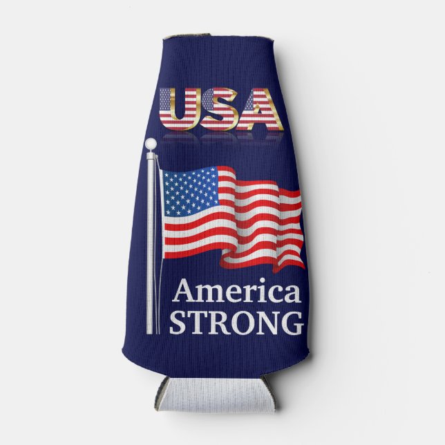 America Strong Bottle Cooler (Front)