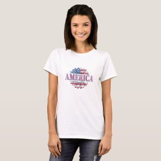 America Sunflower 4Th Of July patriotic USA T-Shir T-Shirt