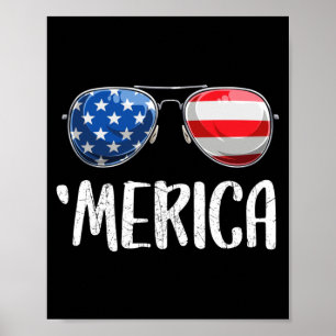 America Sungles 4th Of July For Men Women Kids Poster