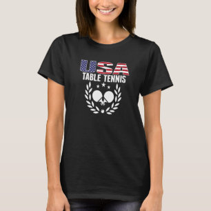America Table Tennis USA Flag Ping Pong Supporte T-Shirt