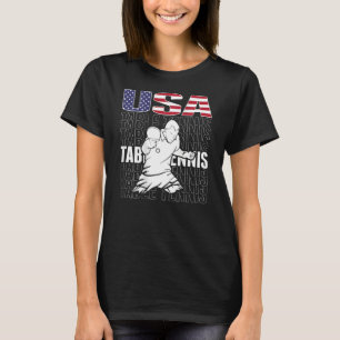 America Table Tennis USA Flag Support Ping Pong T T-Shirt