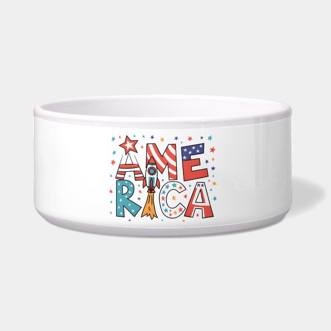 America Text and Stars Colourful Design (Front)