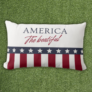 America The Beatiful Patriotic Lumbar Cushion