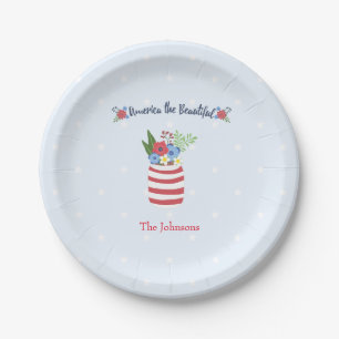 America the Beautiful 4th of July Paper Plate