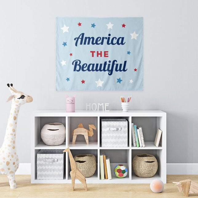 America the Beautiful Blue Patriotic Tapestry (Creator Uploaded)