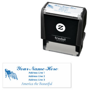 America the Beautiful Name Address Stamp 4 lines