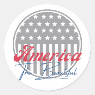 America, the Beautiful, USA patriotism Classic Round Sticker