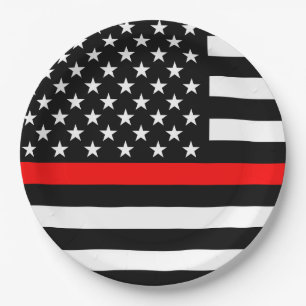 America Thin Red Line Symbol Paper Plate