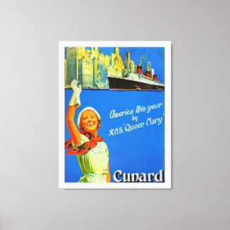 America this Year by RMS Queen Mary ~ XL Canvas Print