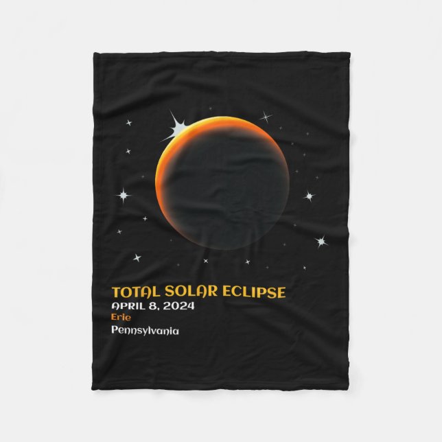 America Totality 04 08 24 Total Solar Eclipse 2024 Fleece Blanket (Front)