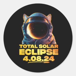 America Totality 4.08.24 Total Solar Eclipse Cat 2 Classic Round Sticker