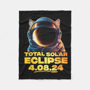 America Totality 4.08.24 Total Solar Eclipse Cat 2 Fleece Blanket